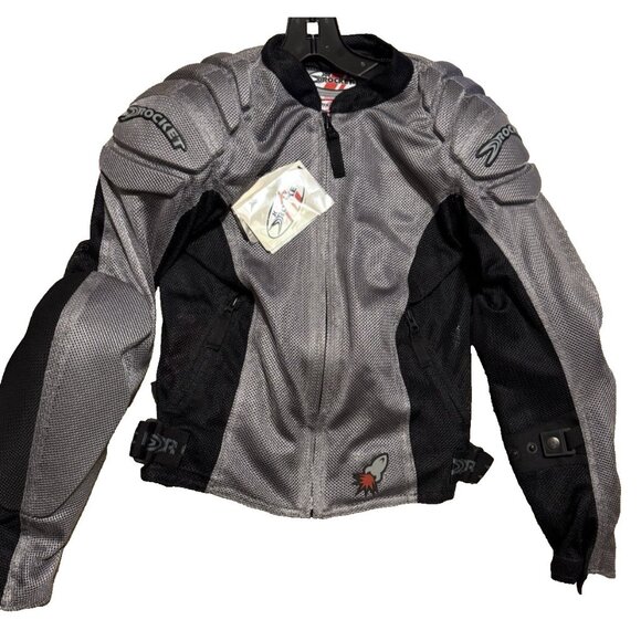 Women’s Joe Rockets Motorcycle Jacket Medium Black/Grey With Pads NEW - Picture 2 of 16